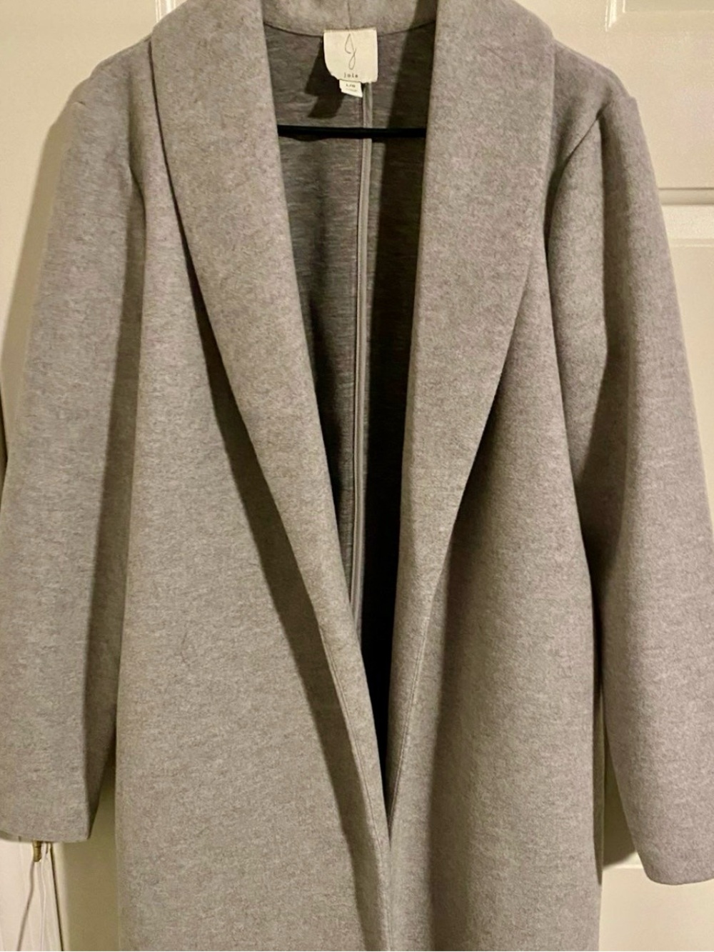Joie Light Grey Open-Front Trench Coat